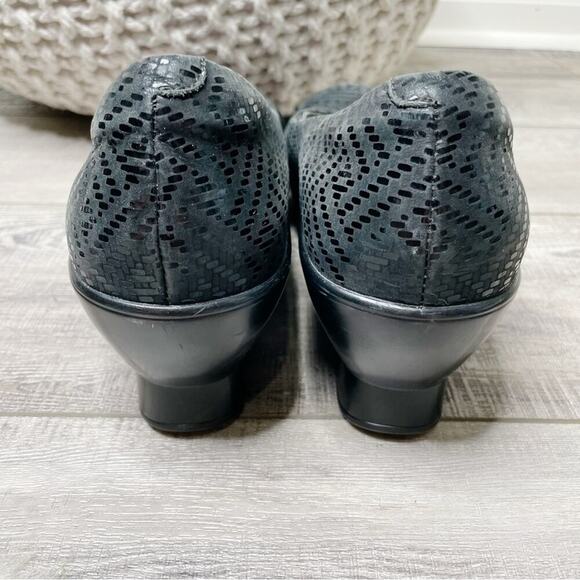 Alegria Flirt Slip On Leather Career Fashion Wedge Pumps Black Dazzler Size 12 - Picture 7 of 8